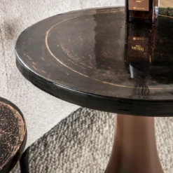 Ronde bijzettafel koperbruin glas - Giani Eclipse