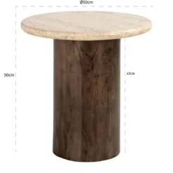Ronde bijzettafel travertin - Richmond Interiors Douglas