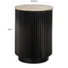 Ronde bijzettafel travertin en ribbelhout - Richmond Interiors Hampton