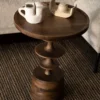 Ronde bijzettafel walnoot - Dutchbone Cath Walnut