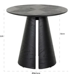 Ronde bijzettafel zwart hout - Richmond Interiors Blax