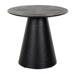 Ronde bijzettafel zwart hout - Richmond Interiors Blax