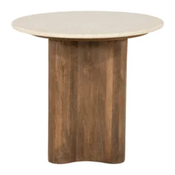 Ronde botticino bijzettafel - Eleonora Bodhi