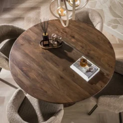 Ronde eettafel acaciahout - Giani Central