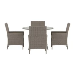 Ronde eettafelset bruin wicker - Lavis Lefkas