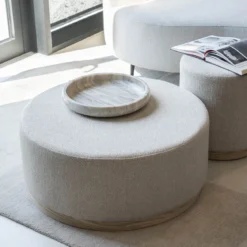 Ronde hocker met eiken rand - Eleonora Avah