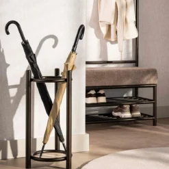 Ronde paraplubak met bronskleurig frame - Giani Luno