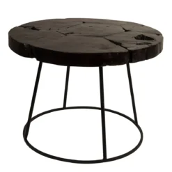 Ronde salontafel donker teakhout - Dutchbone Kraton