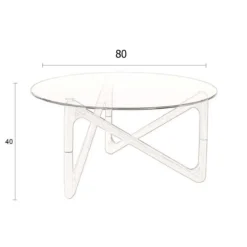 Ronde salontafel hout en glas - Dutchbone Naia