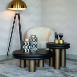 Ronde salontafel messing - Richmond Interiors Macaron