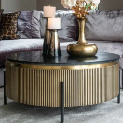 Ronde salontafel met marmer - Richmond Interiors Ironville