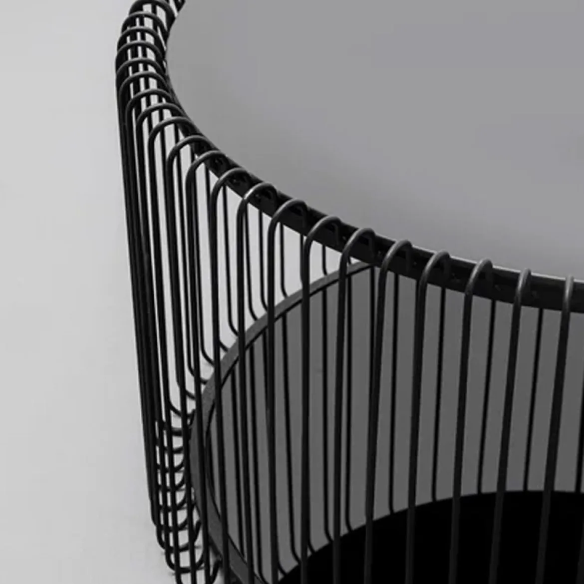 Ronde salontafel set met glasplaat - Kare Design Wire Double