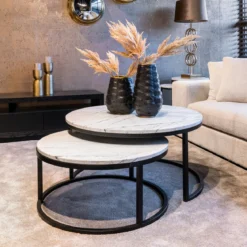 Ronde salontafels wit marmer - Richmond Interiors Lexington