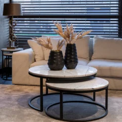 Ronde salontafels wit marmer - Richmond Interiors Lexington