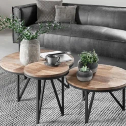 Ronde salontafel teakhout - DTP Home Odeon