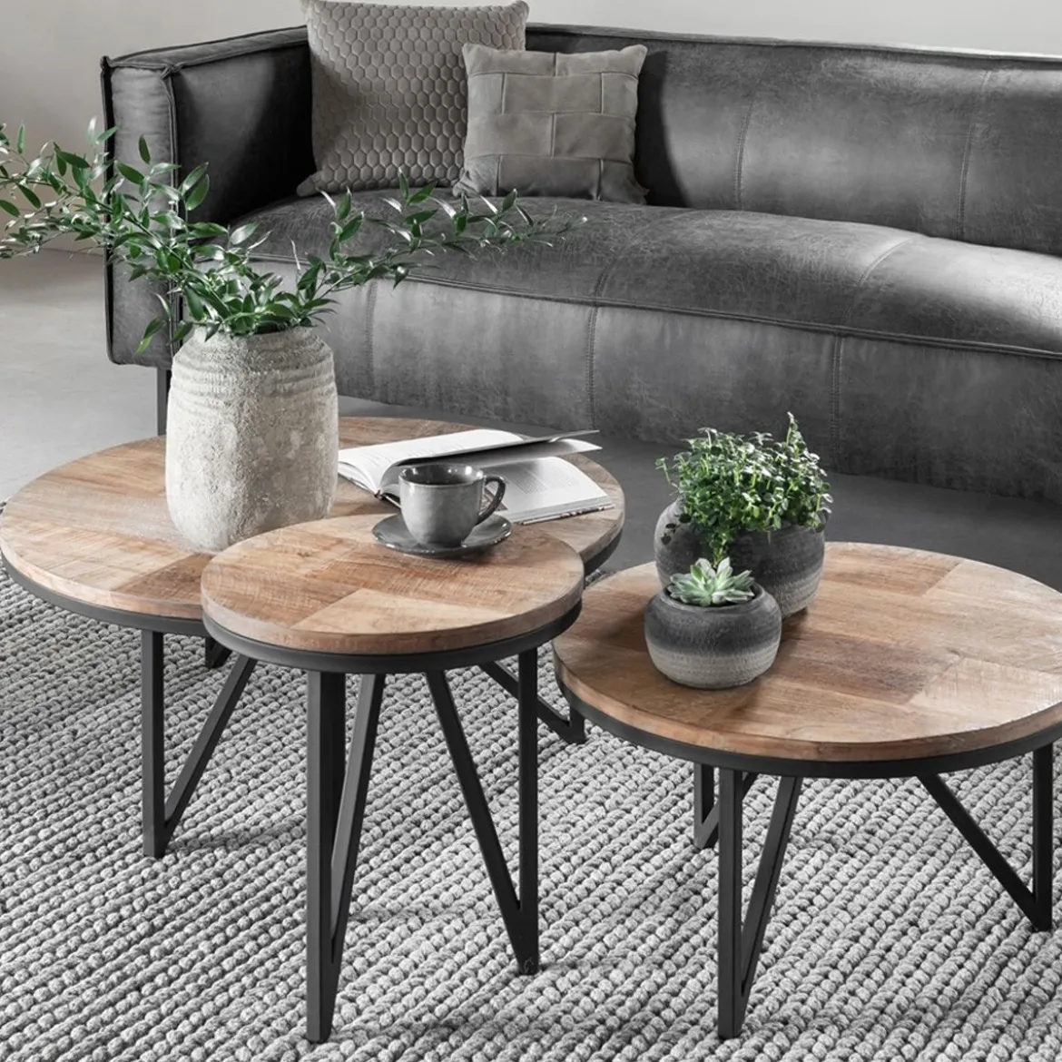 Ronde salontafel teakhout - DTP Home Odeon