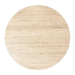 Ronde salontafel travertin en ribbelhout - Richmond Interiors Hampton