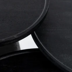 Ronde salontafel zwart mangohout - Eleonora Ron