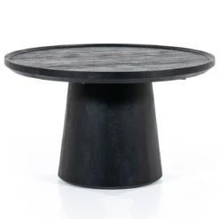 Ronde salontafel zwart mangohout - Eleonora Ron