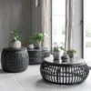 Ronde salontafel zwart rotan - Must Living Rimini Large