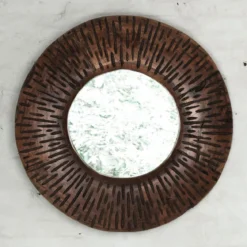 Ronde spiegel donker teak - Must Living Cosmos