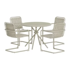 ronde tuinset met 4 stoelen - Lavis Chios