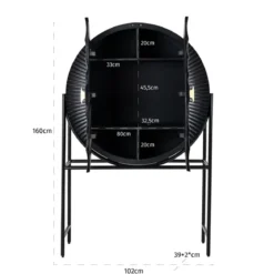 Ronde wandkast zwart met goud - Richmond Interiors Feda