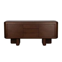 Rond vormig dressoir walnoot - Dutchbone Herman