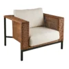 Rotan loungeset fauteuil olefin teddy stof - Brafab Shell