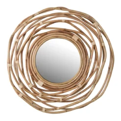 Rotan spiegel rond - Dutchbone Kubu