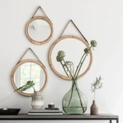Rotan spiegel set rond - Must Living San Jose