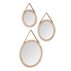Rotan spiegel set rond - Must Living San Jose
