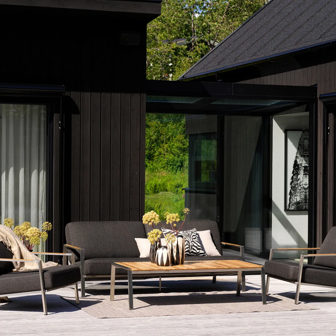 RVS tuin fauteuil met all-weather kussens - Brafab Naos