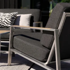 RVS tuin fauteuil met all-weather kussens - Brafab Naos