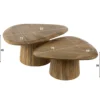 Salontafelset hout met ribbel voet - Giani Wave