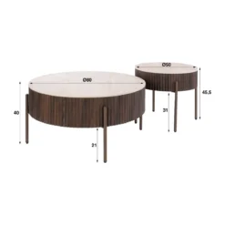Salontafelset met keramieken blad - Giani Ceramo