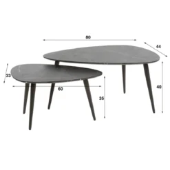 Salontafel set van 2 peervormig organisch - Giani Marble
