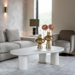 Salontafel wit organische vorm - Richmond Interiors Bloomstone