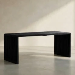 Salontafel zwarte latjes teak - Bodio Teak Slats