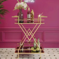Serveer trolley goud met zwart - Kare Design Pyramids