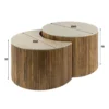 Set salontafels ribbelhout en traverin - Giani Nuovo