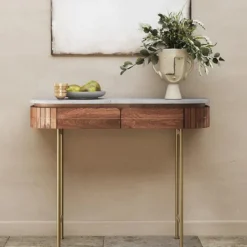 Sidetable mangohout en marmer - Kare Design Grace