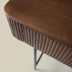 Sidetable ribbel hout 120 cm - Bodio Mirah