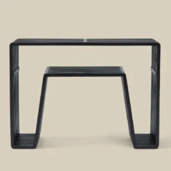 Sidetable van zwarte latjes - Bodio Teak Slats