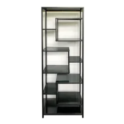 Smal hoog wandrek staal met glas - Kare Design Loft