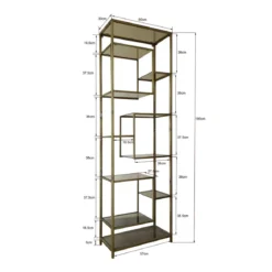 Smal hoog wandrek staal met glas - Kare Design Loft