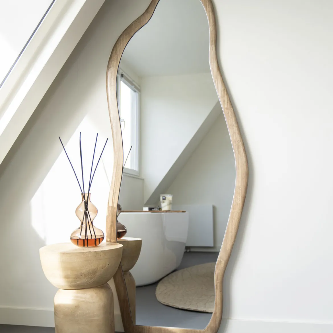 Staande spiegel organisch hout - By-Boo Laban Floor