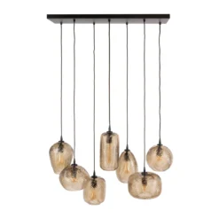 Stijlvolle hanglamp met smoke-bruin glas - Santa Chevron