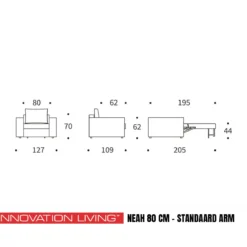 Stoel slaapbank 1-persoons - Innovation Living Neah 80 Standard Arm
