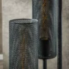 Stoere vloerlamp zwart metaal gaas - Santa Tube Mesh
